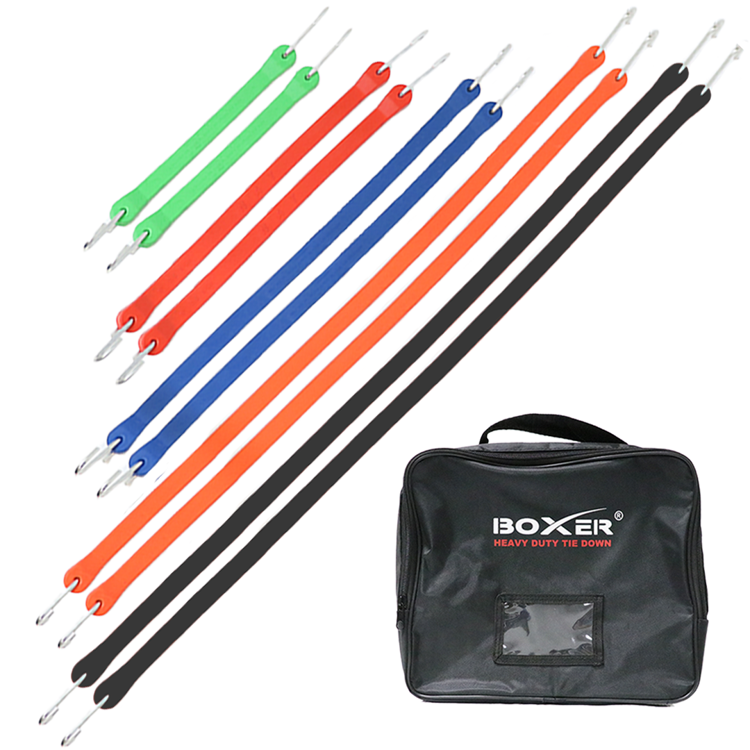 Boxer Assorted EPDM Tarp Strap Color - 10 Pack - 10" 15" 21" 31" 41" Heavy Duty