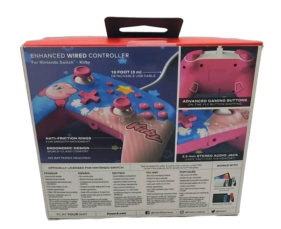 SanDisk 256GB Nintendo Switch Memory Card And Kirby Wired Switch Controller
