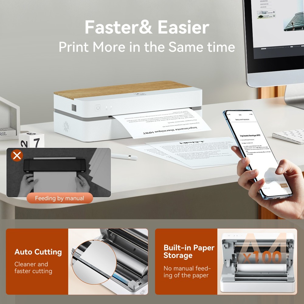 iDPRT A4 Portable Printer Thermal Shipping Lable Wireless for iPhone Andriod