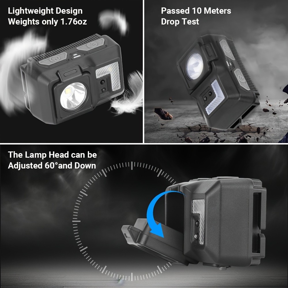 2 Pack LED Headlamp USB Rechargeable Headlight Head Light Flashlight Head Lamp