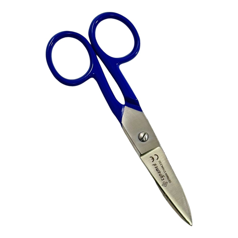 2 Count - Electrical Wires Stripping and Cutting Scissors 5.25in, Blue+Silver