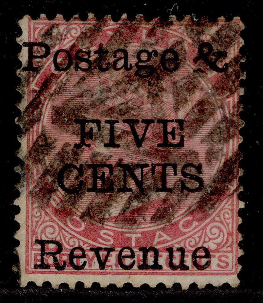 CEYLON QV SG157, 5c on 48c rose, FINE USED. Cat £80.