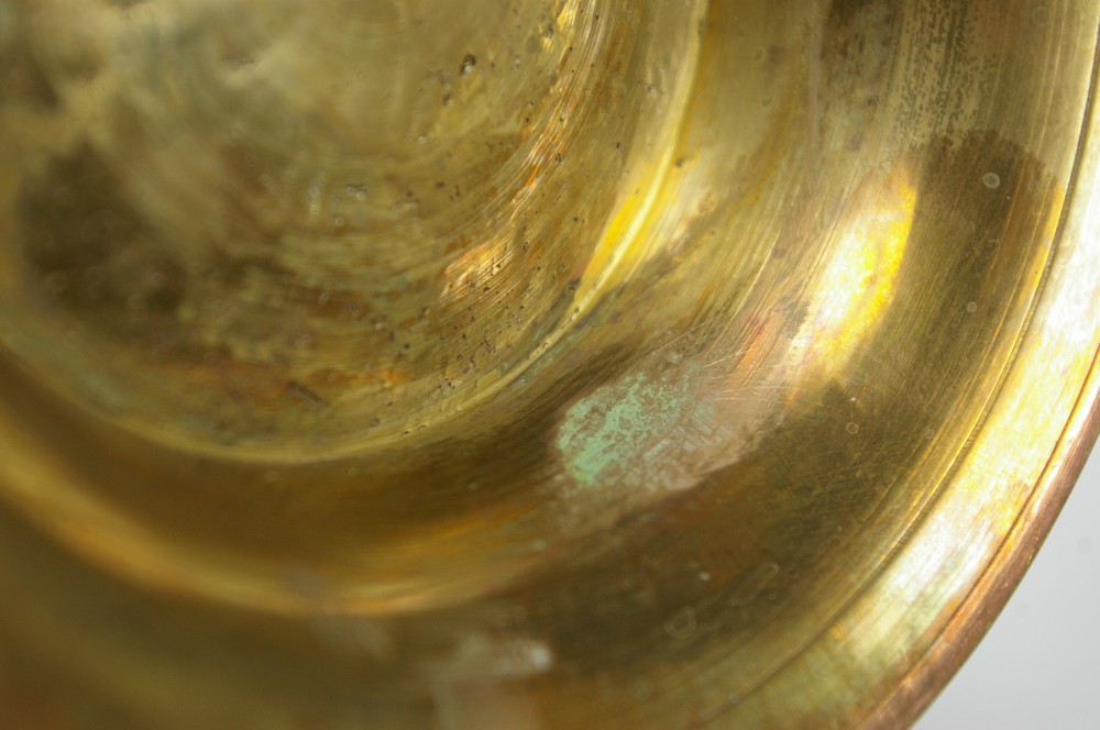 India Brass Vase Floral Etched