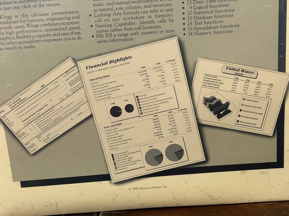 Vintage WingZ The Ultimate Presentation Spreadsheet For Macintosh Software 1988