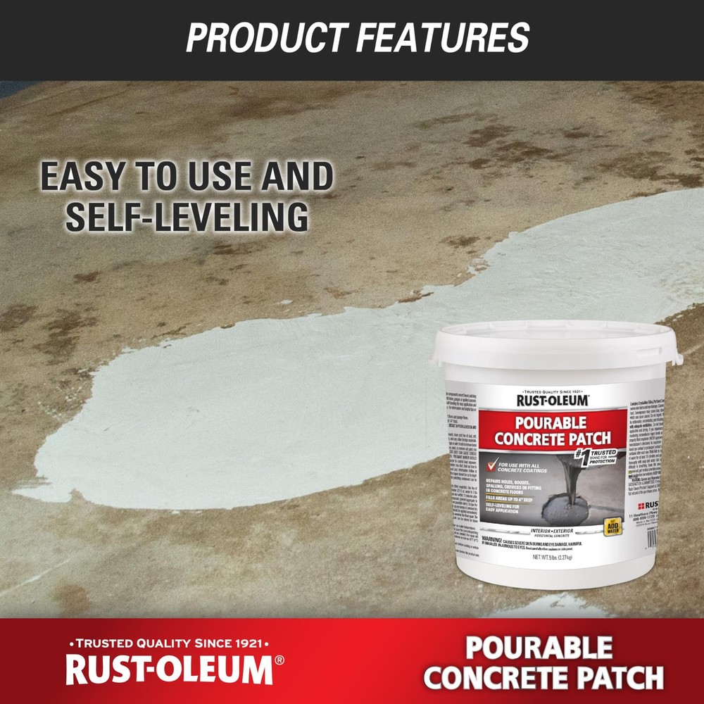 Rust-Oleum 369667 Pourable Concrete Patch 5 lb