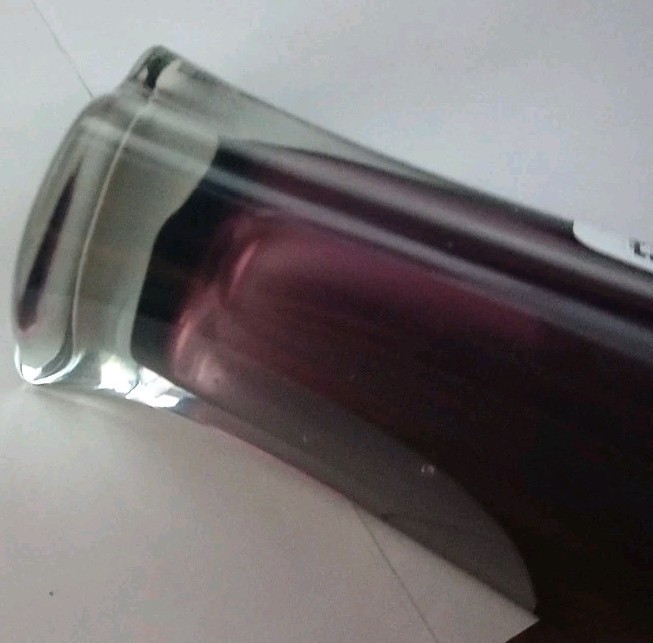4 1/2" X2 1/2" Heart Shape Vase Purple Top Clear Base