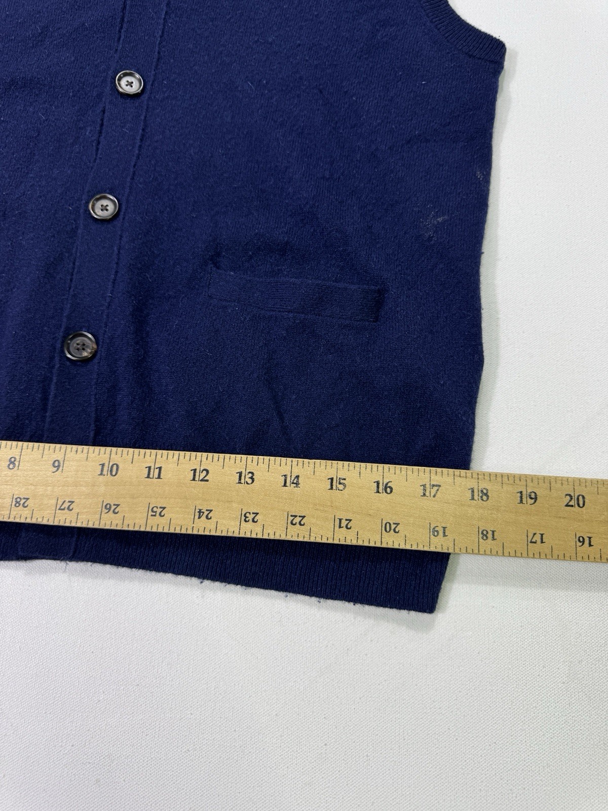 Polo Ralph Lauren Washable Cashmere Sweater Vest Button Navy Blue Men's Medium