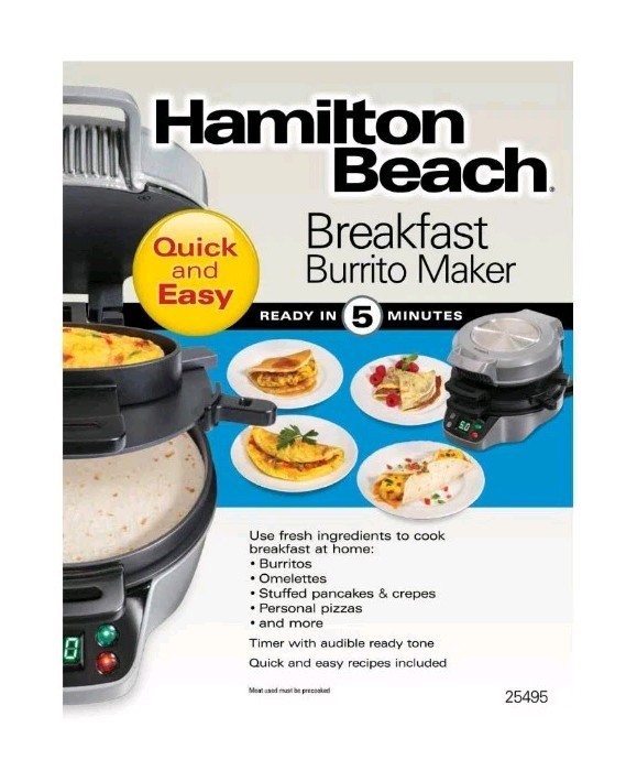 Hamilton Beach Breakfast Burrito Maker Model 25495