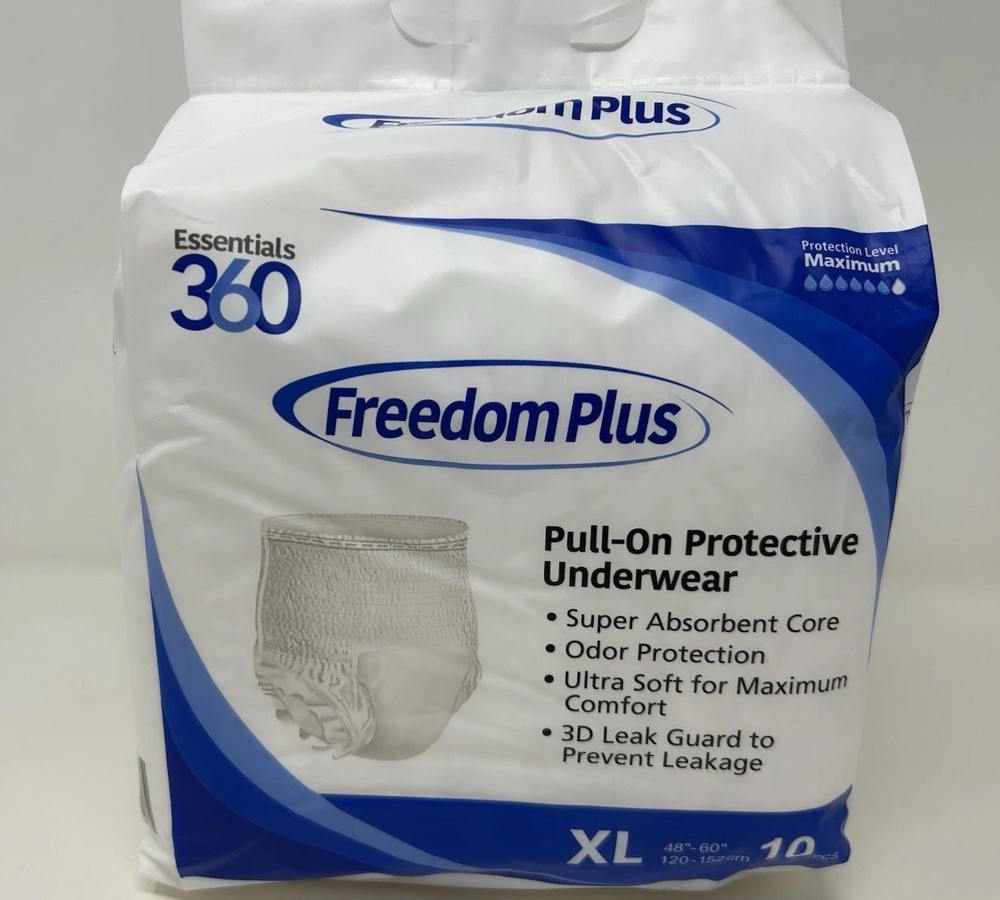 Essentials360 Freedom Plus Pull On Protective Underwear 10pc/per - Size XL New