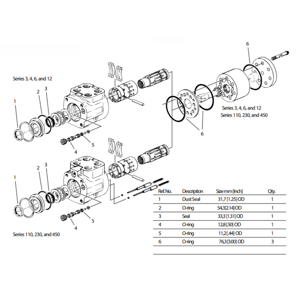 Aztec Replacement for Seal Kit for Mitsubishi 92055-01100 - Steer Orbitrol / ...