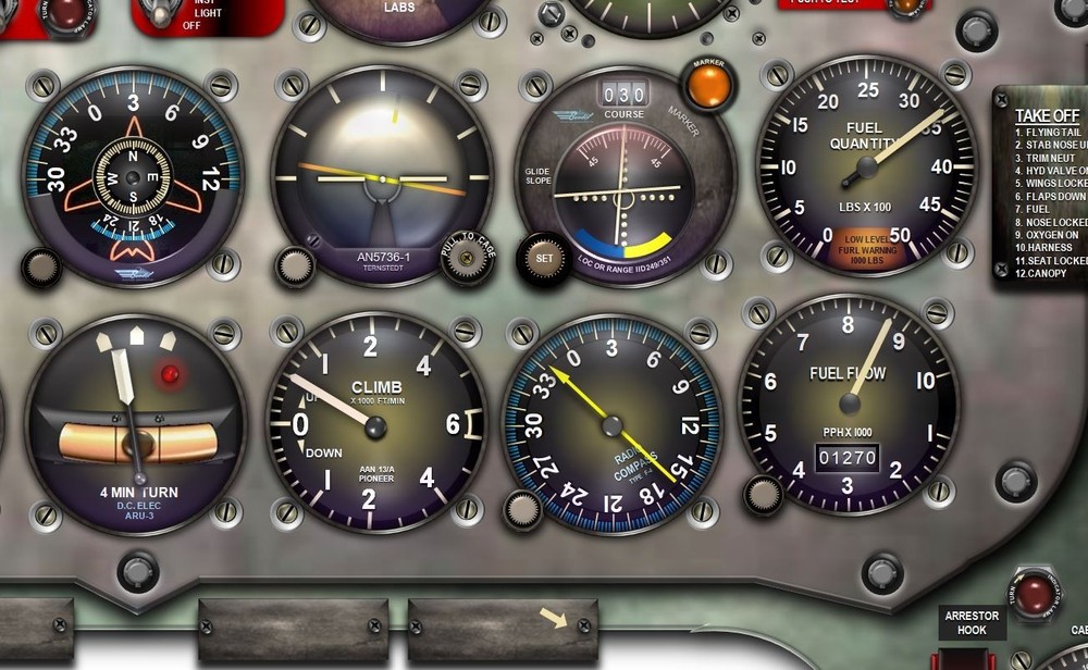 F9F PANTHER & COUGAR COCKPIT instrument panel CDkit