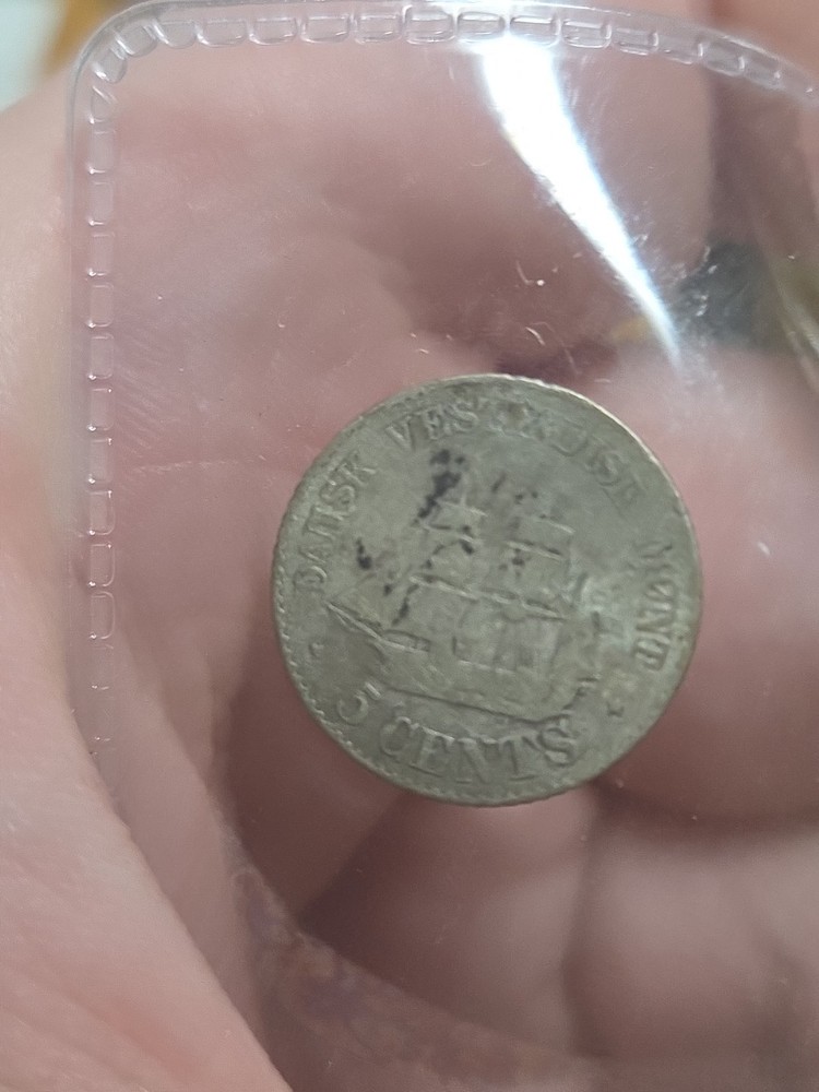 1878 danish west indies 5 Cent