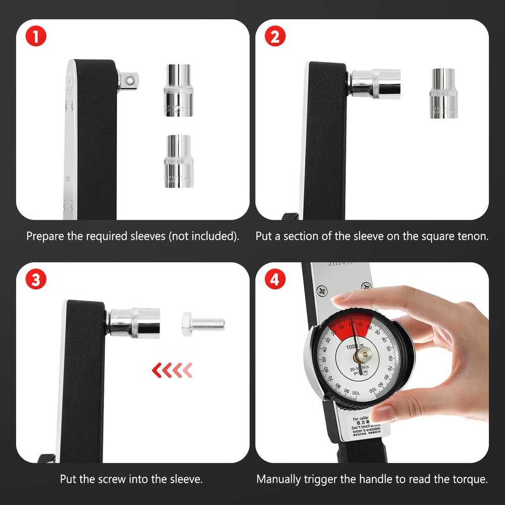 Dial Indicator Torque Wrench Indicating Torquemeter Torque Testing 0-100n.m New