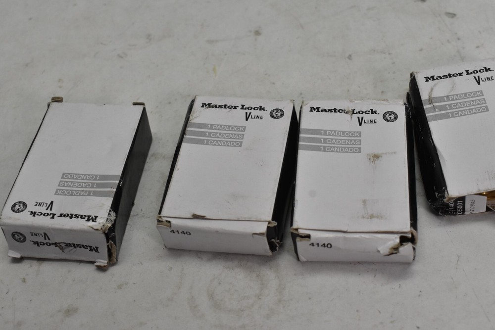 5 Master Lock 4140KA Padlock Keyed Different Standard Shackle Rectangular Brass