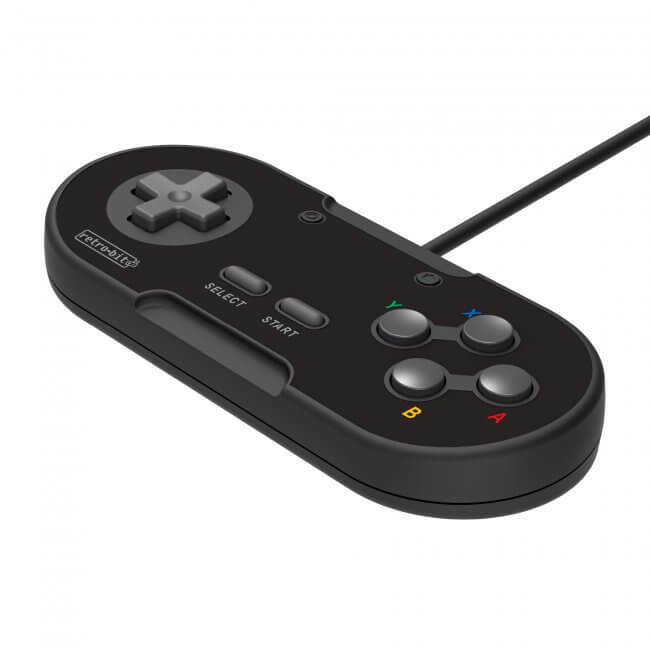 Retro-Bit Legacy 16 Wired USB Controller for Switch, PC, MacOS, RetroPie Black
