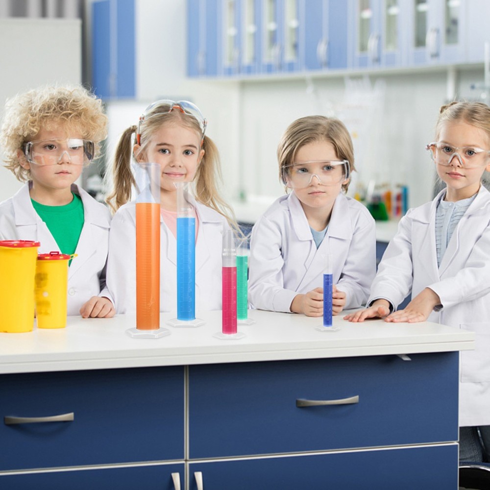 Graduated Cylinder Plastic Transparent Science Test Cylinders Clear