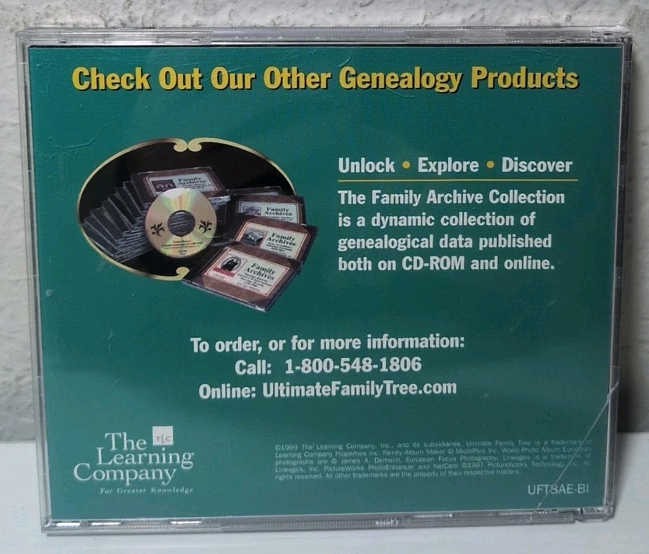 Ultimate Family Tree Version 3.0 PC CD-ROM B357