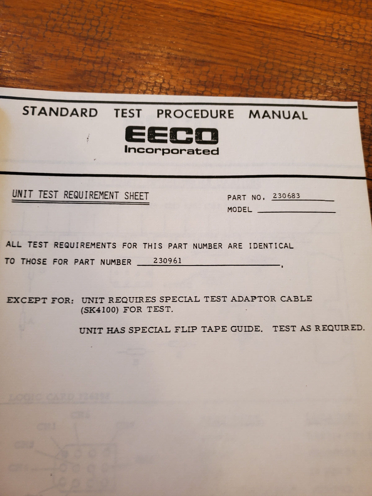 EECO STEP MATE READER- STANDARD TEST PROCEDURE MANUAL