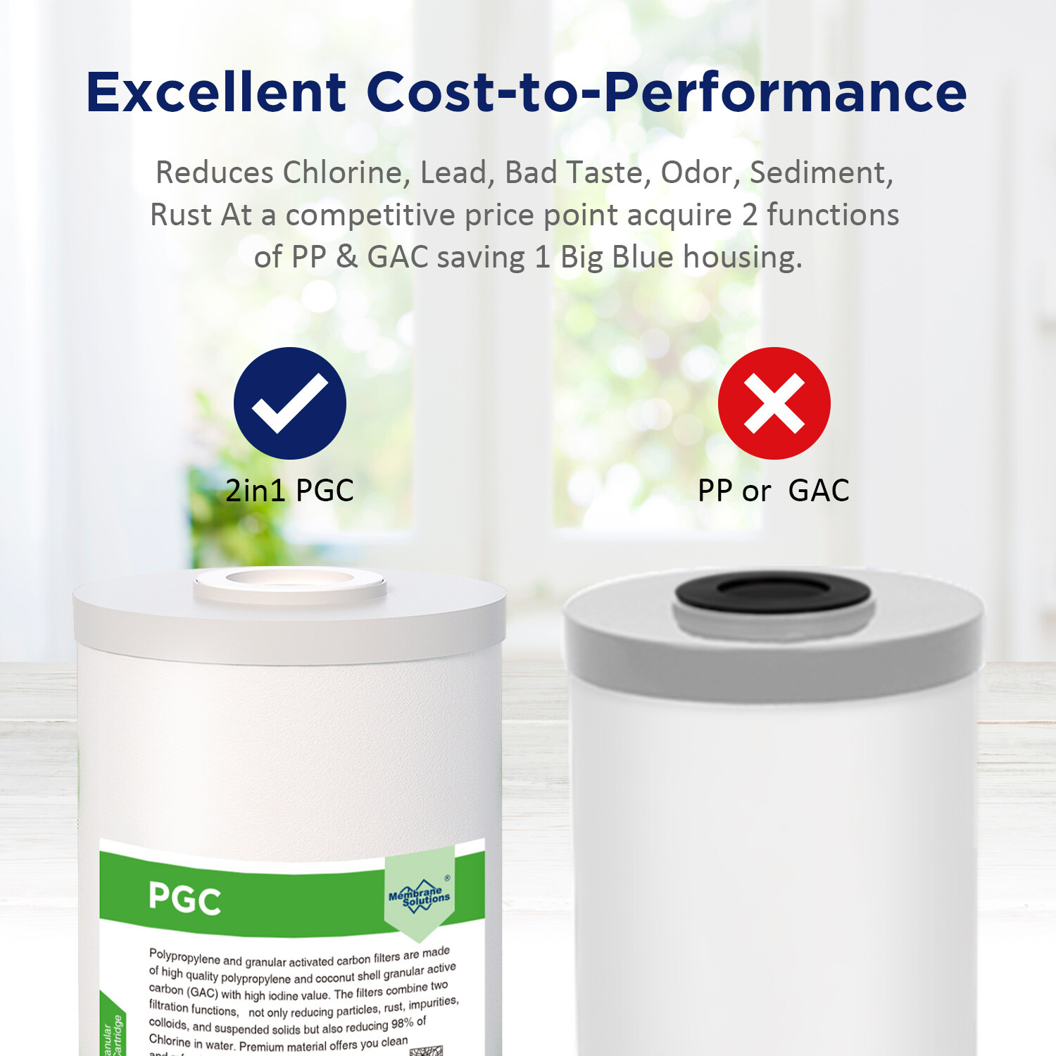 4 pcs for WHKF-GD25BB WHKF-DWHBB Sediment Carbon 5 Micron Water Filter 10 x 4.5