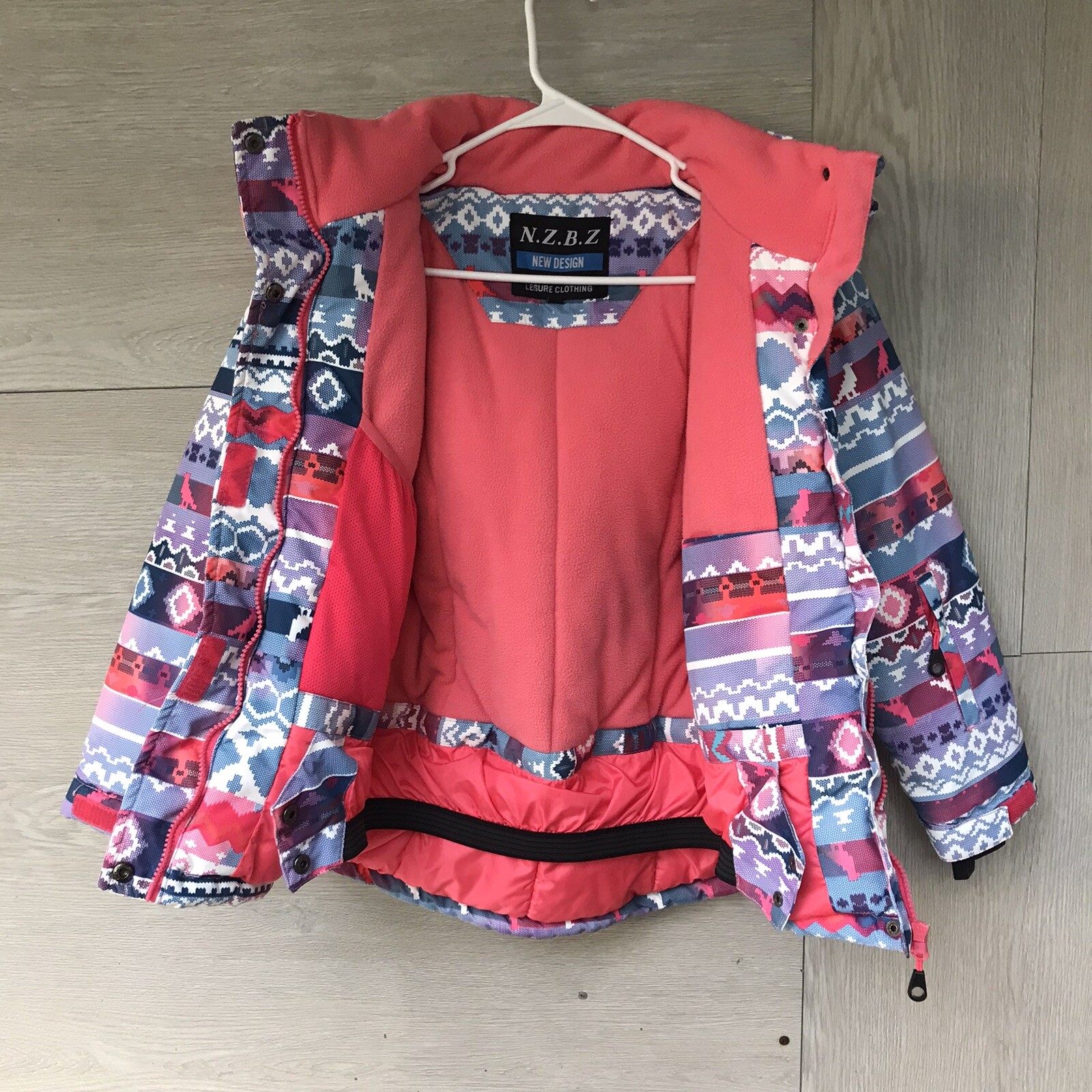 N.Z.B.Z Girls 12, Color Block Insulated Ski Jacket Hooded Winter Thick Coat