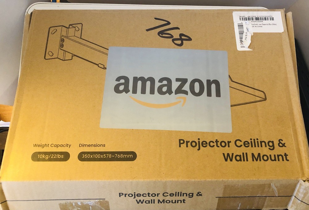 Projector Shelf for Ceiling or Wall Mounting - White Adjustable - MP0304-01