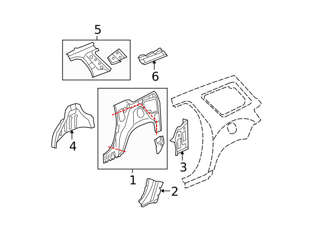 Genuine GM Driver Side Quarter Upper Inner Panel 20934429