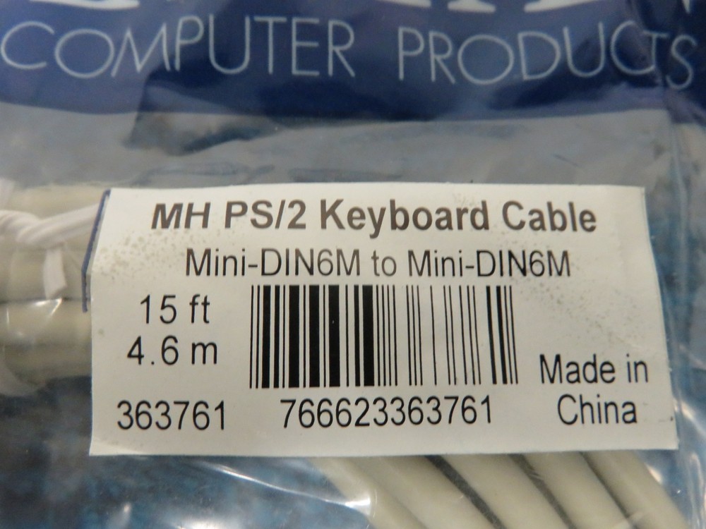 Manhattan PS/2 Keyboard Cable 15' Mini DIN 06 M/M