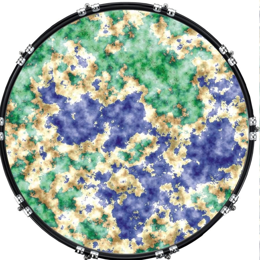 Aquarian 22" Kick Bass Drum Head Graphical Image Front Skin Map Effect