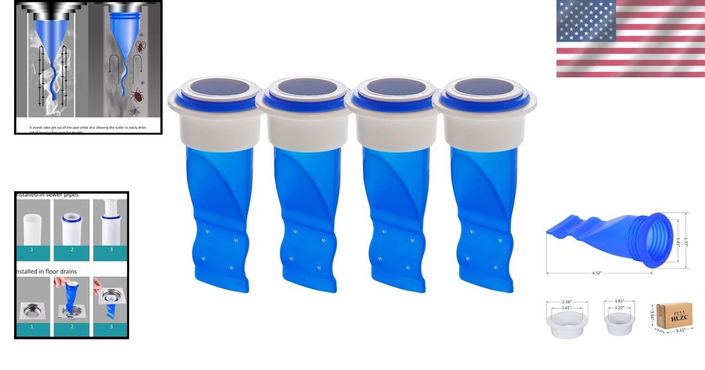 Easy Installation Drain Trap - Adjustable Silicone Backflow Preventer in Blue