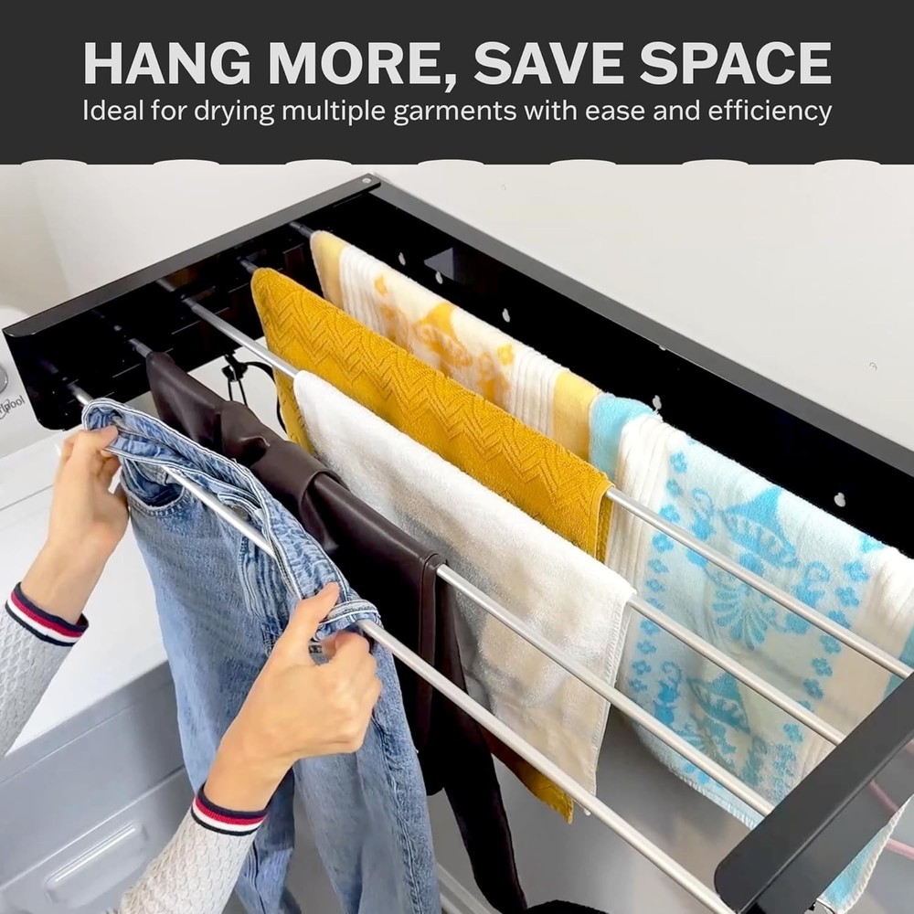 Retractable Clothes Drying Rack – Easily Install & Foldable for Small Spaces