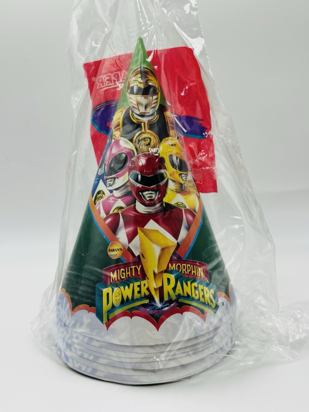 Vintage Mighty Morphin Power Rangers Classic Saban Birthday Party Hats 8 Pk Set