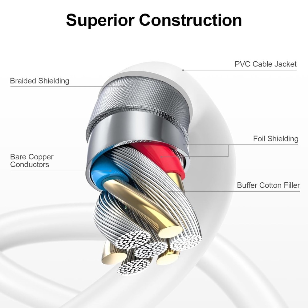 10FT USB to Extension Cord White Type A A Extender Cable USBA...