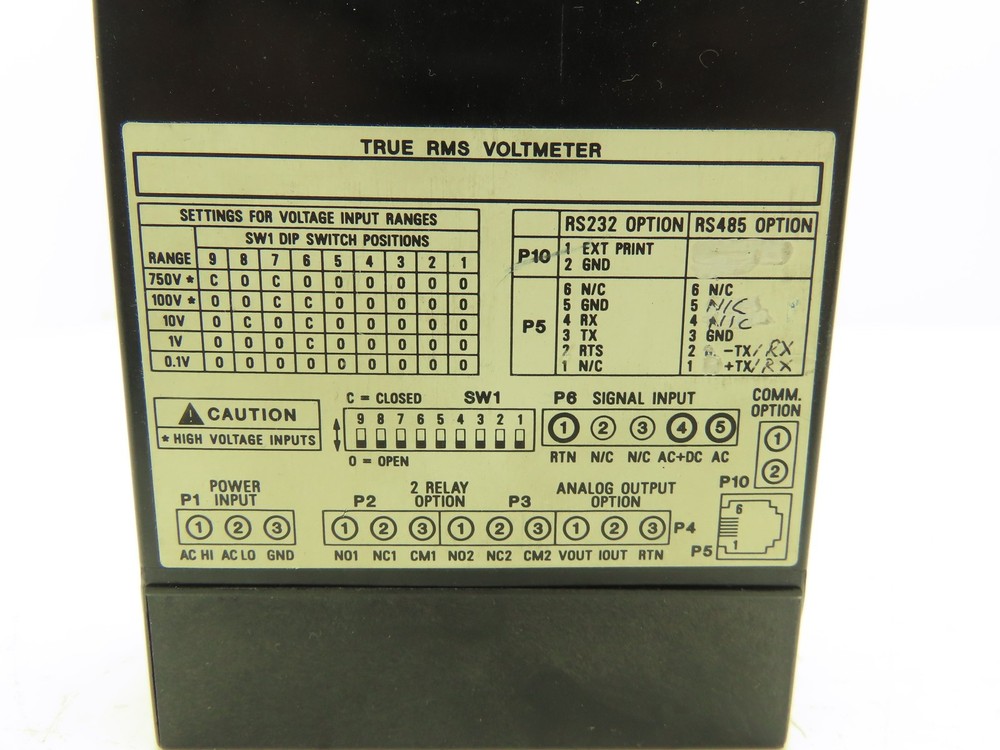 Omega Engineering DP25-VRMS-AR Process True RMS Voltmeter 115VAC 2 Relay