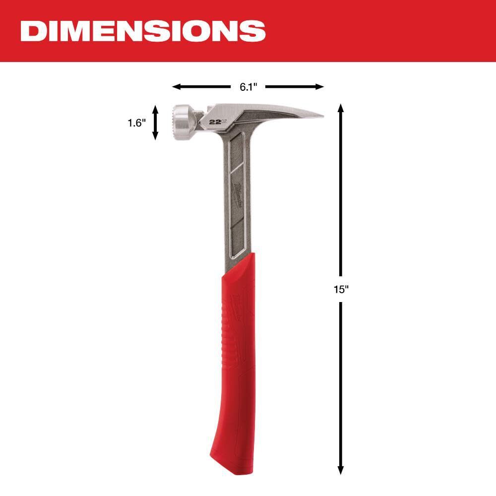 Milwaukee 22 Oz Milled Face Framing Hammer
