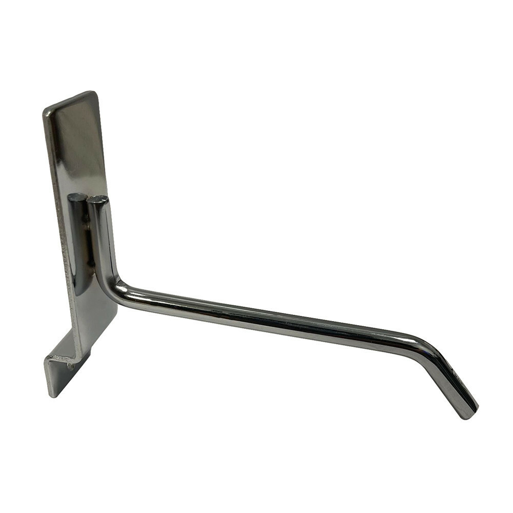 4" Slatwall Hook Panel Display Hooks, 1/4" Thickness Metal, Chrome - PACK 2