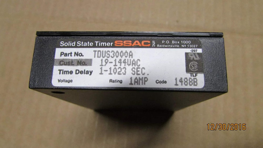 SSAC Inc. TDUS3000A Solid State Timing Relay, 1 Amp