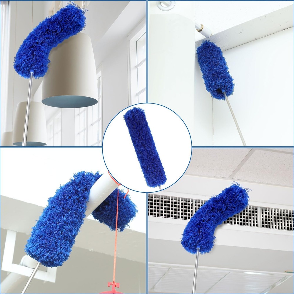 10 PCS Microfiber Cobweb Duster with Extension Pole (100 Inch Telescoping), W...