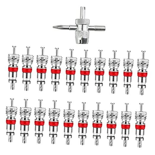20 Pack Schrader Valve Stem Core Replacement with Tire Valves Stem Tool