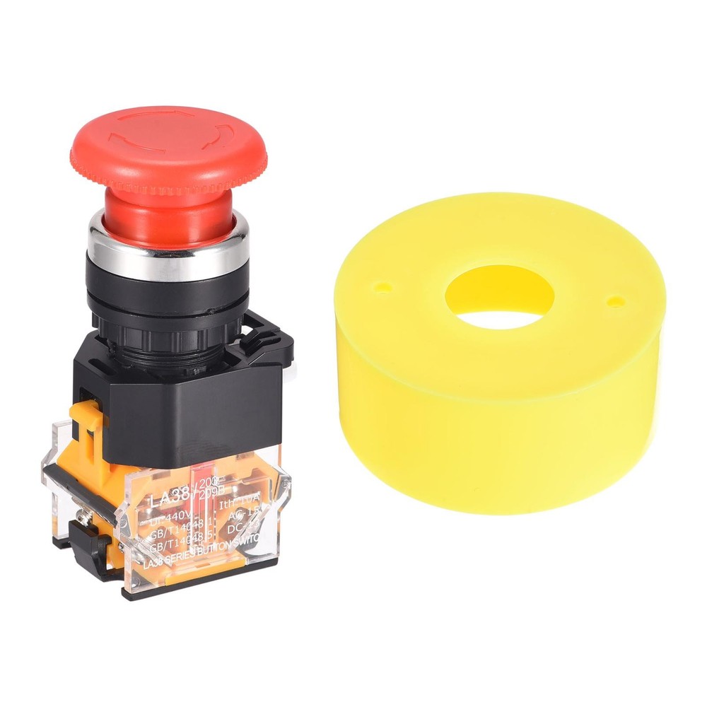 22mm Mounting Latching Emergency Stop Push Button Switch With 65mm Circle