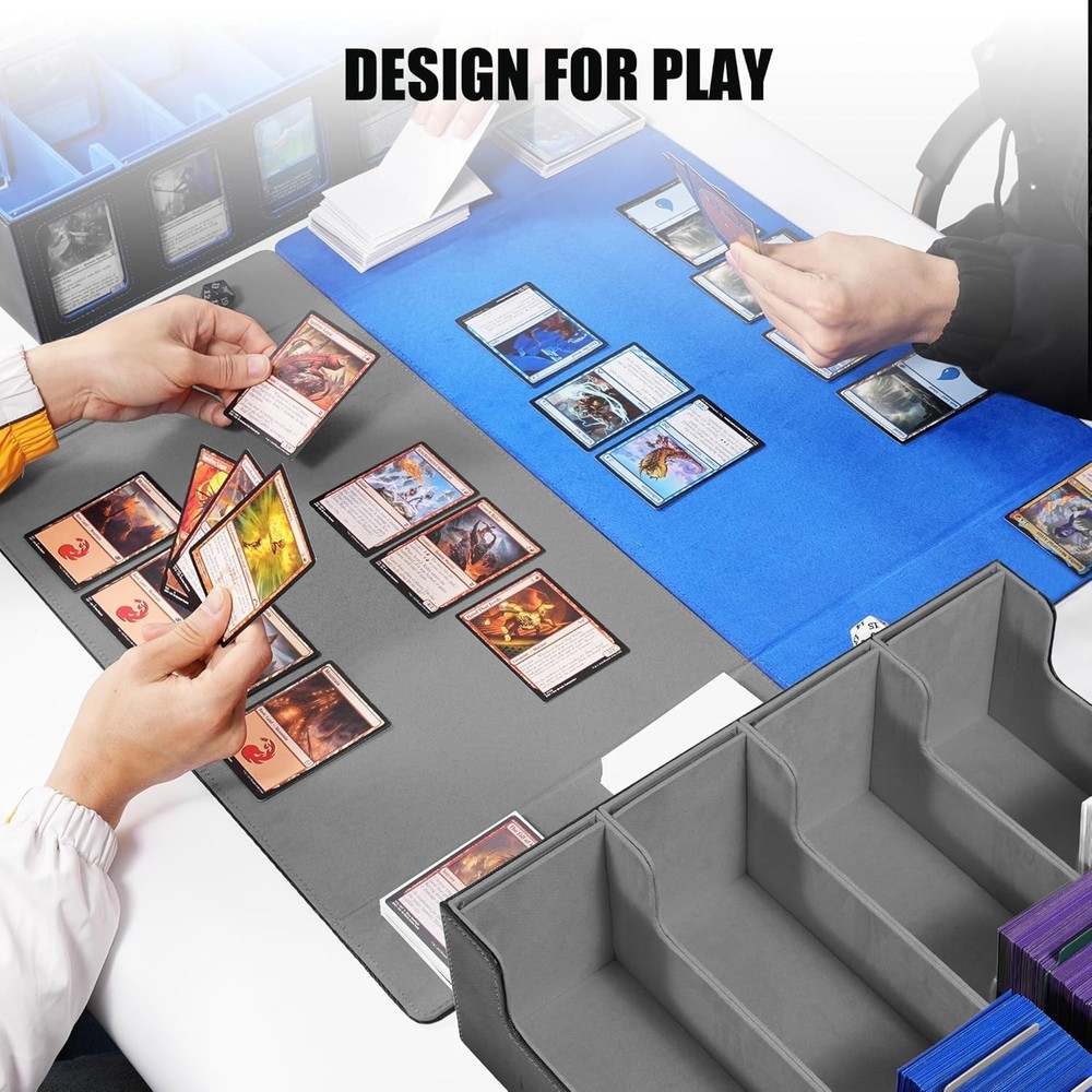 Trading Card Storage Box with Commander Display, 4-Row Deck Case with Removab...