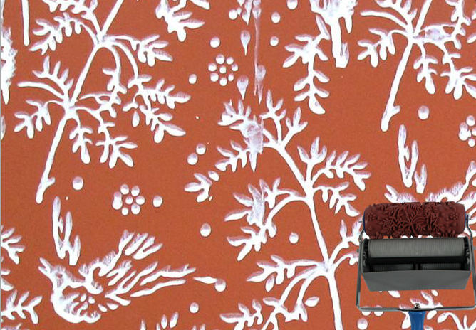 6 Inch Embossed Paint Roller Tree and Bird Pattern GR-06