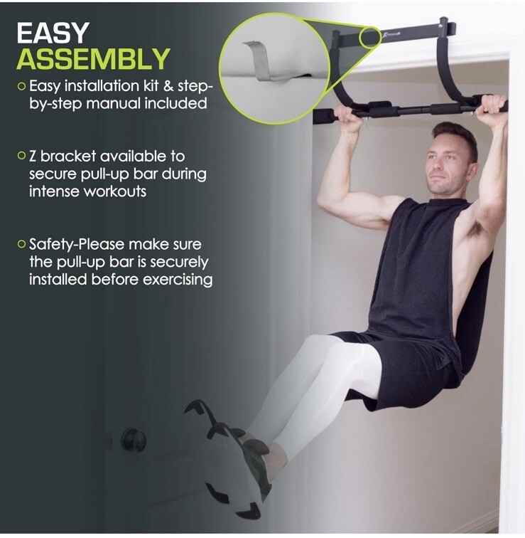 ProsourceFit Multi-Grip Lite Pull Up/Chin Up Bar for Home Gym Workout