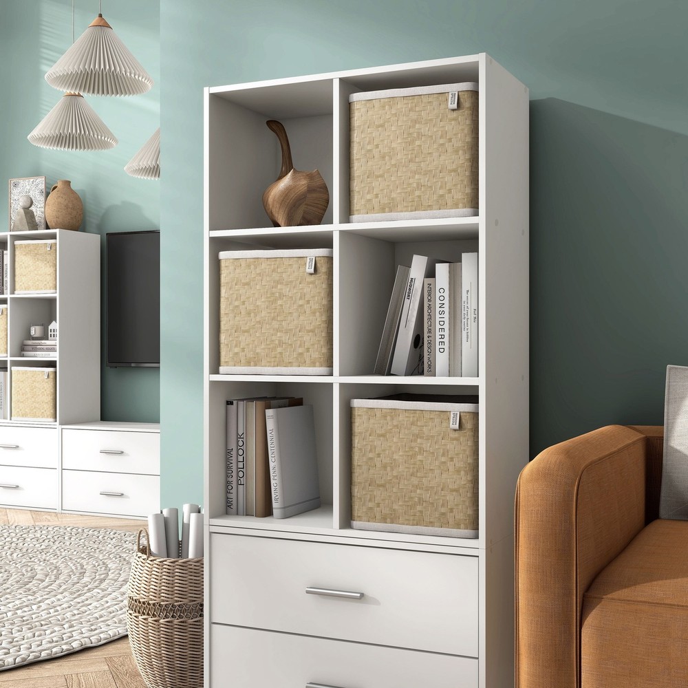 Brooks Stackable 6-Cube Wood White Bookcase