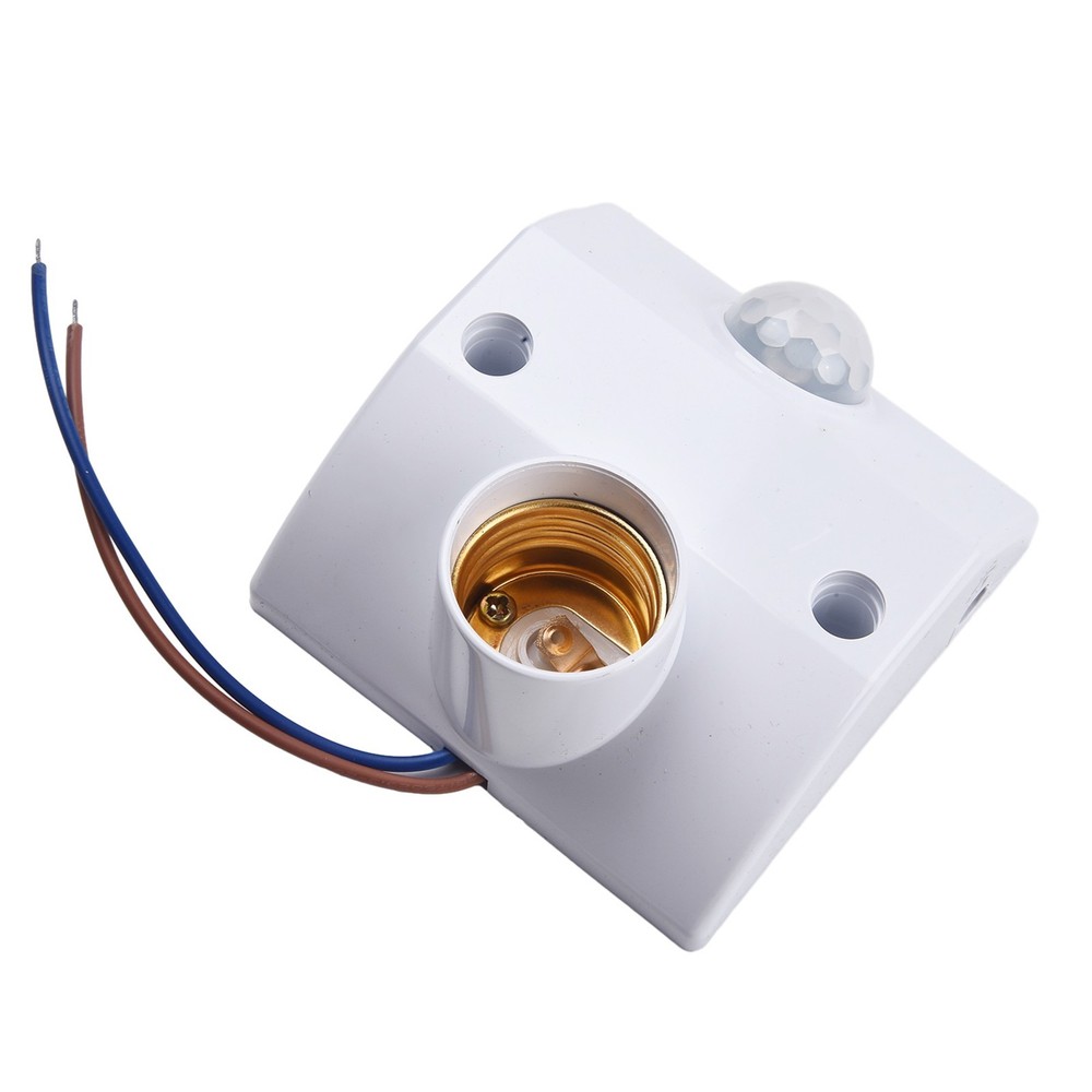AC110-240V Flame Retardant PC Infrared Sensor Lamp Cap Sensor E27 Screw Socket