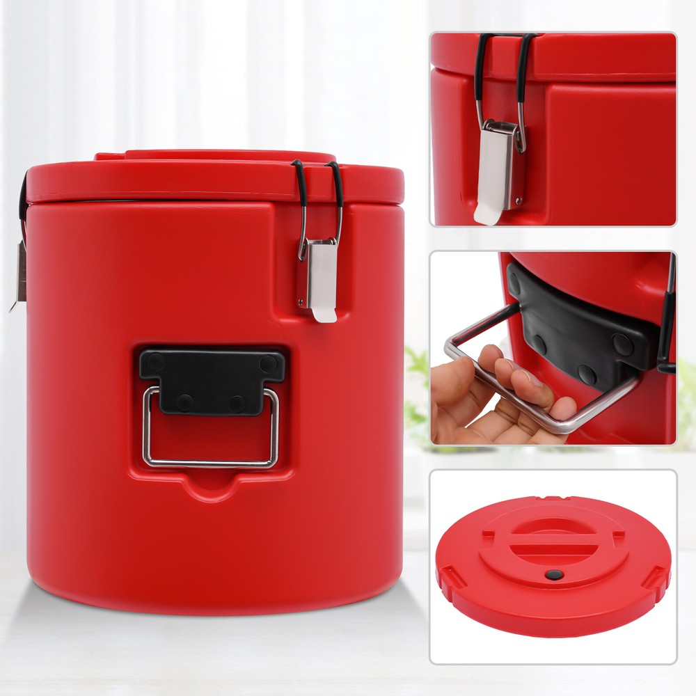 Red 15L Insulated Soup Container with Lid - Durable & Versatile Design