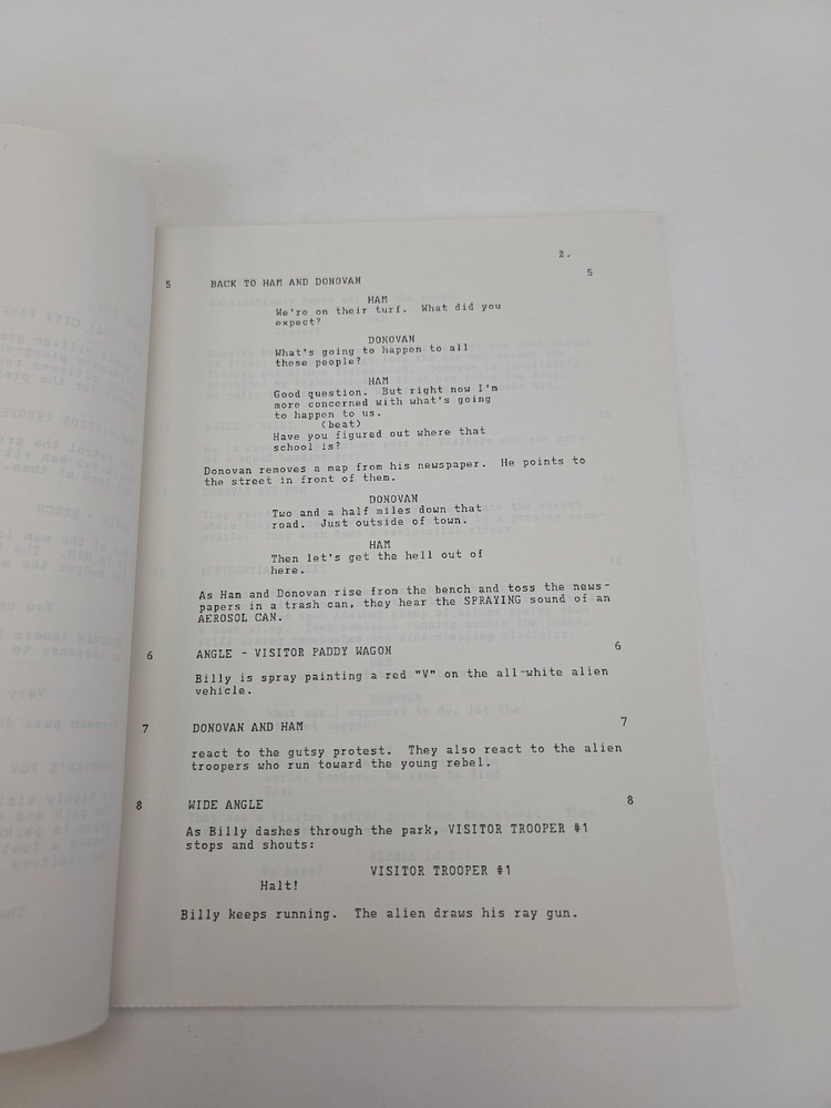 V / David Braff 1984 TV Script, Michael Wright & Robert Englund "Breakout"