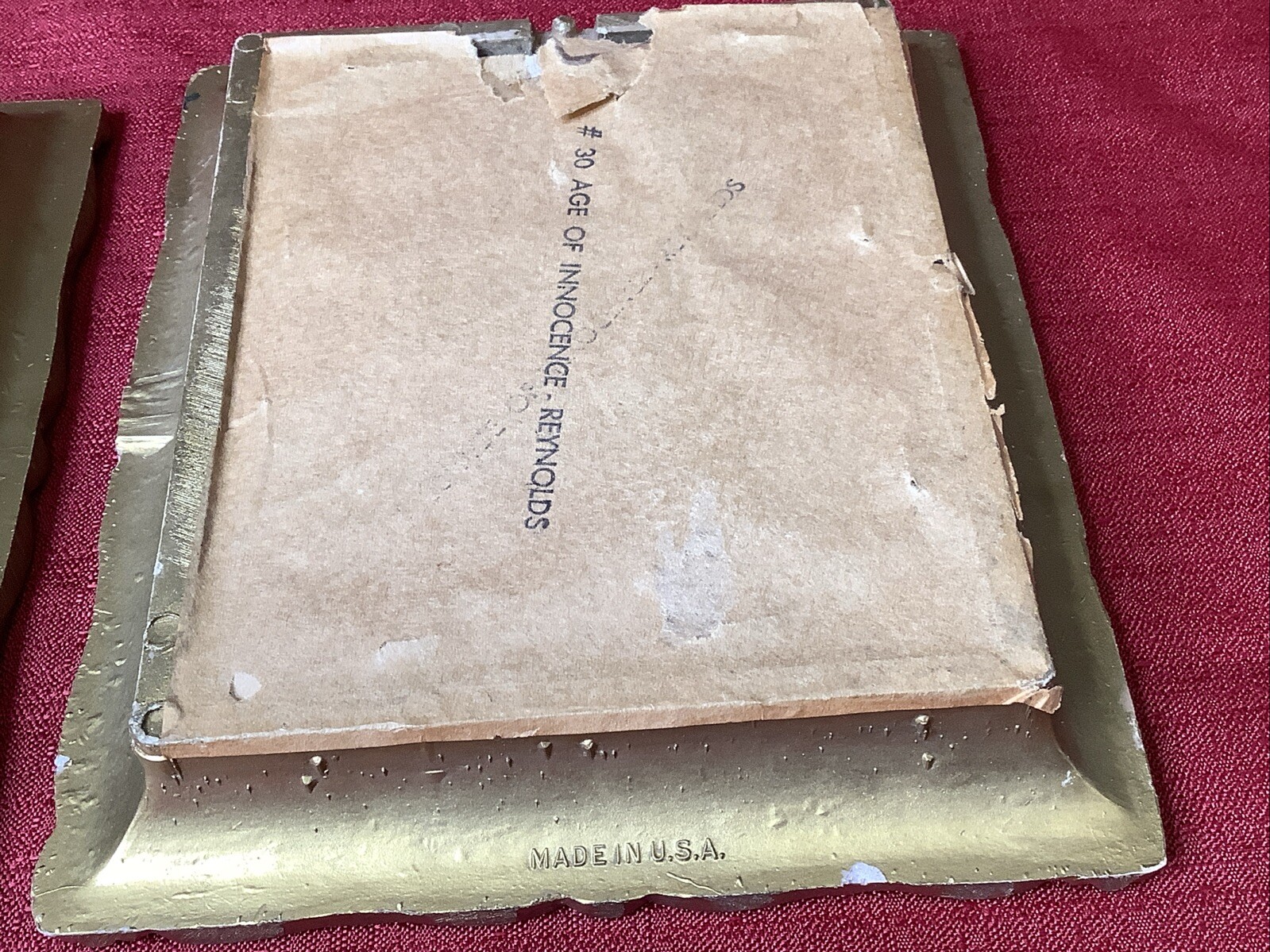 Boy With A Rabbit “ Innocence Of A Child” 7x 6" Gold Ornate Framed Set Of 2 Vtg