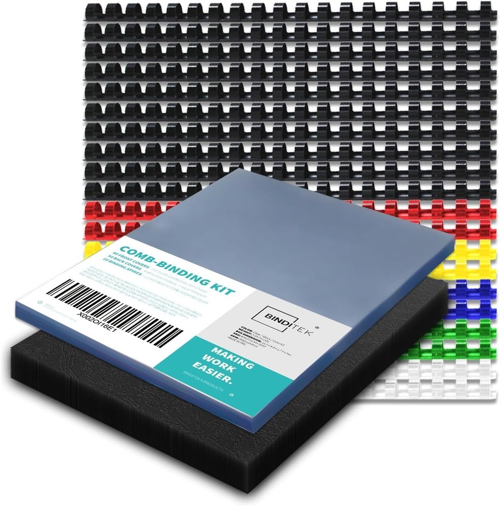 120 Pack Binding Covers & Combs Kit - Professional Quality Document Presentation