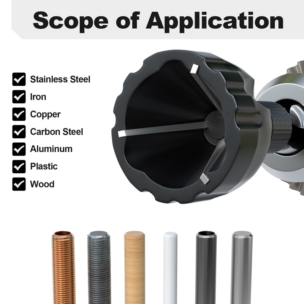 Deburring External Chamfer Tool With Tungsten Carbide Blade, Bolt Thread Repa...