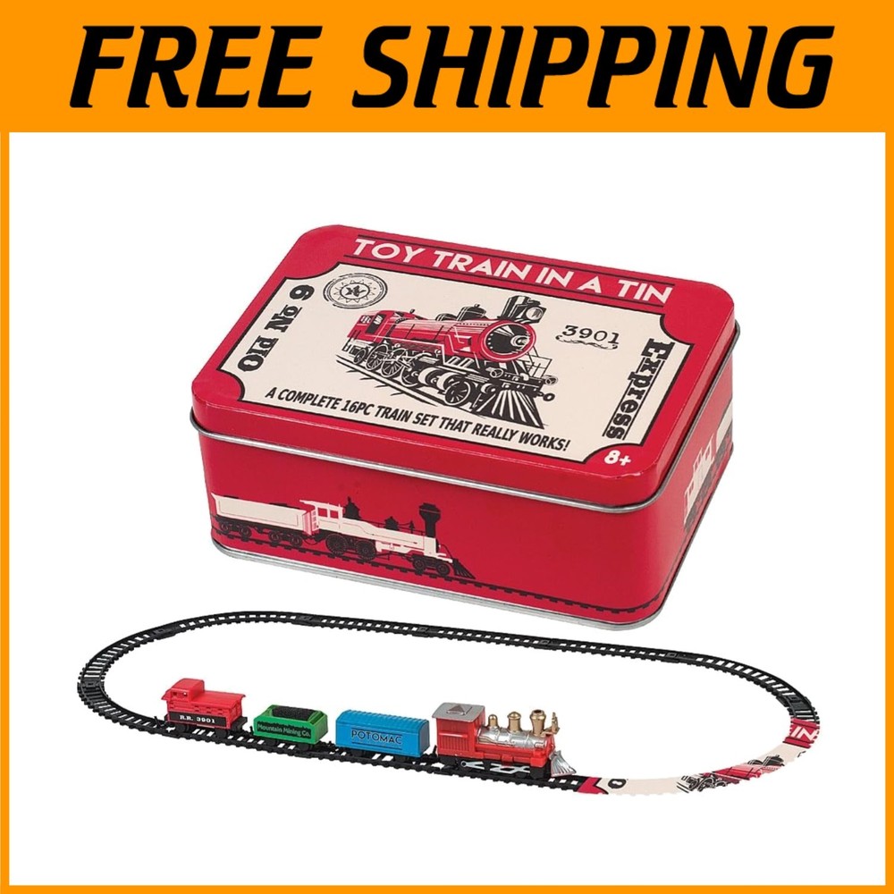 Mini Train Set in Tin Box - Battery Operated